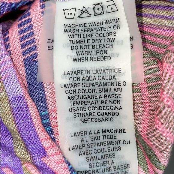 ROBERT GRAHAM Abstract Striped Button Up Shirt Women’s Size Large Purple Pink - Picture 11 of 13